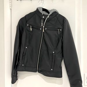 Black leather jacket